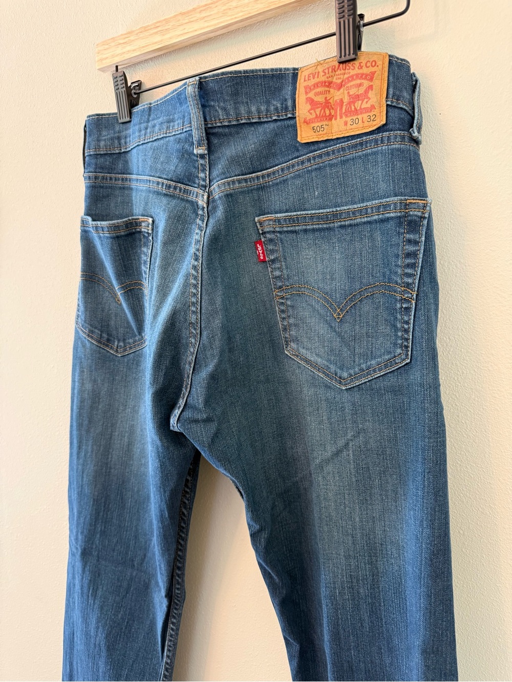 Levi's Men's 505 Stretch Straight Regular Fit Cash Wash Jeans Size 30x32 - Picture 7 of 8